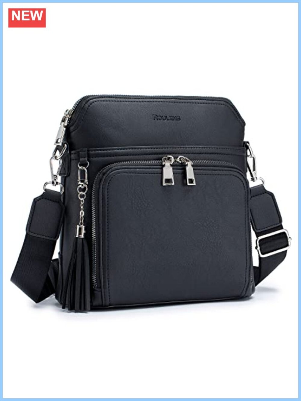 Vegan Leather Crossbody Bag RFID Wallet Purse Tassel Travel